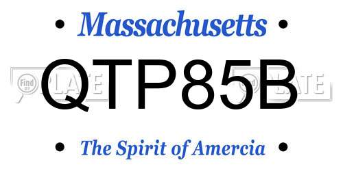 QTP85B Massachusetts License Plate