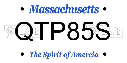 QTP85S Massachusetts License Plate