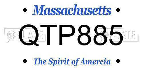 QTP885 Massachusetts License Plate