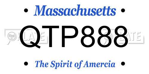 QTP888 Massachusetts License Plate