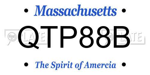 QTP88B Massachusetts License Plate