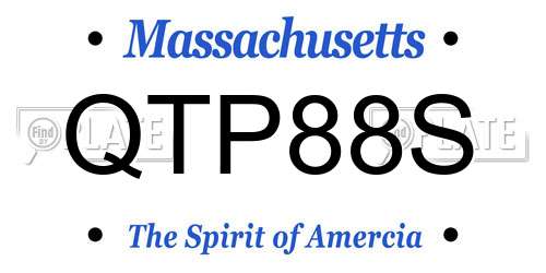 QTP88S Massachusetts License Plate