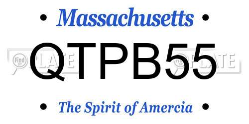 QTPB55 Massachusetts License Plate