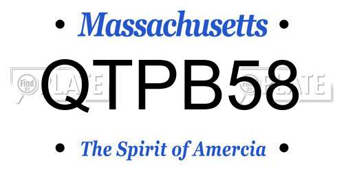 QTPB58 Massachusetts License Plate