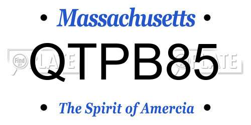 QTPB85 Massachusetts License Plate