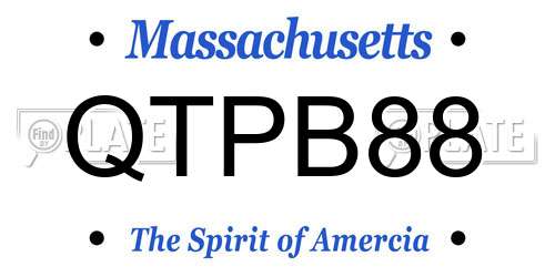 QTPB88 Massachusetts License Plate
