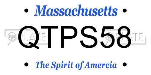 QTPS58 Massachusetts License Plate