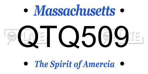 QTQ509 Massachusetts License Plate