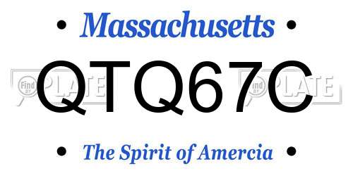 QTQ67C Massachusetts License Plate