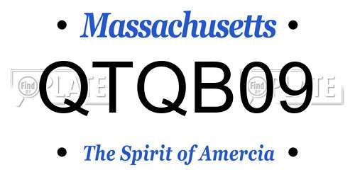 QTQB09 Massachusetts License Plate