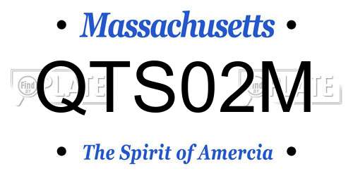 QTS02M Massachusetts License Plate