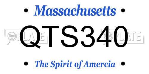 QTS340 Massachusetts License Plate
