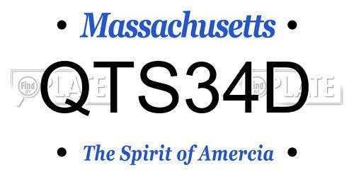 QTS34D Massachusetts License Plate