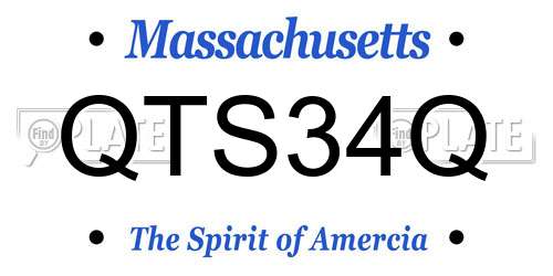 QTS34Q Massachusetts License Plate