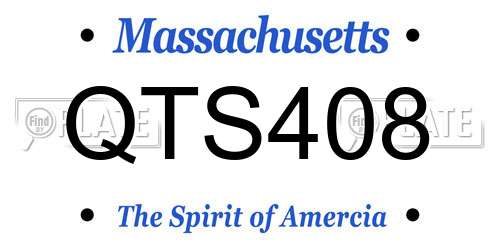 QTS408 Massachusetts License Plate