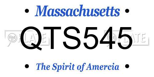 QTS545 Massachusetts License Plate