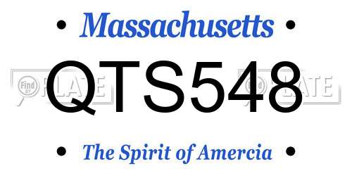 QTS548 Massachusetts License Plate