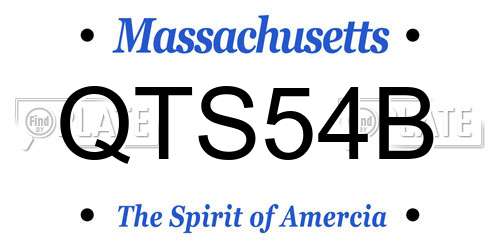 QTS54B Massachusetts License Plate