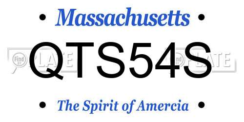 QTS54S Massachusetts License Plate