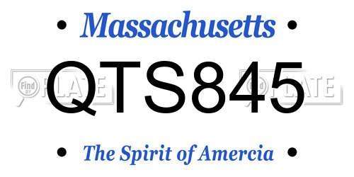 QTS845 Massachusetts License Plate