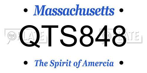 QTS848 Massachusetts License Plate
