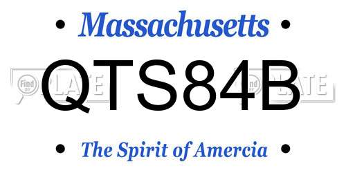 QTS84B Massachusetts License Plate
