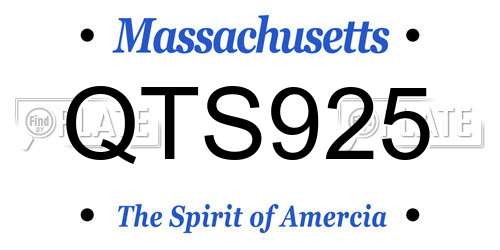 QTS925 Massachusetts License Plate