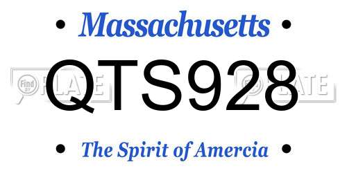 QTS928 Massachusetts License Plate