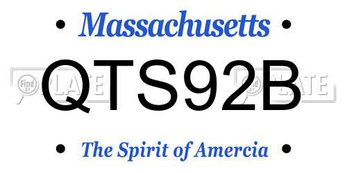 QTS92B Massachusetts License Plate