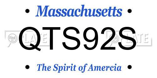 QTS92S Massachusetts License Plate