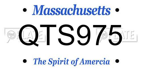 QTS975 Massachusetts License Plate