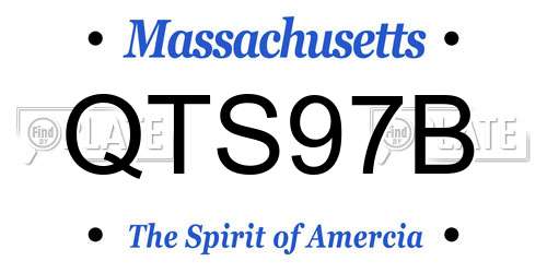 QTS97B Massachusetts License Plate