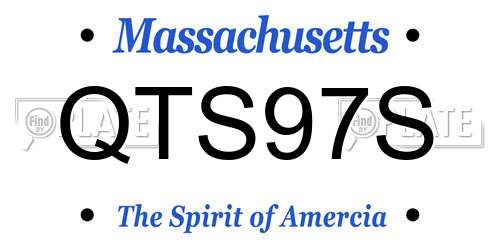 QTS97S Massachusetts License Plate