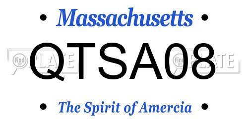 QTSA08 Massachusetts License Plate