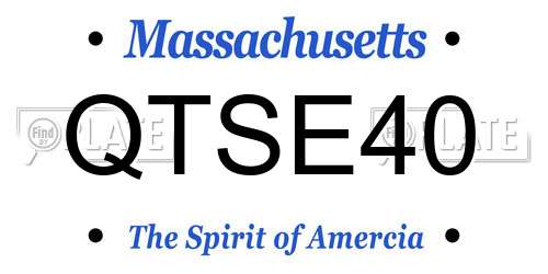 QTSE40 Massachusetts License Plate