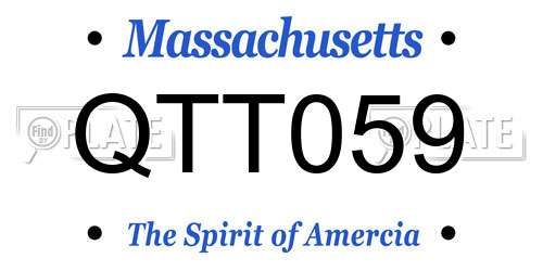 QTT059 Massachusetts License Plate