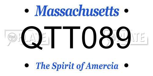 QTT089 Massachusetts License Plate