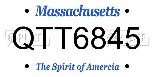 QTT6845 Massachusetts License Plate