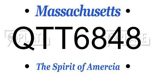 QTT6848 Massachusetts License Plate