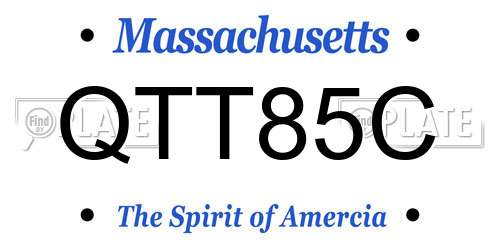 QTT85C Massachusetts License Plate