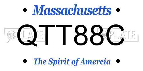 QTT88C Massachusetts License Plate