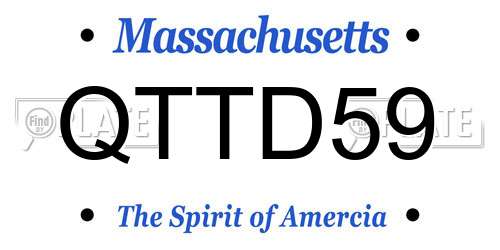QTTD59 Massachusetts License Plate