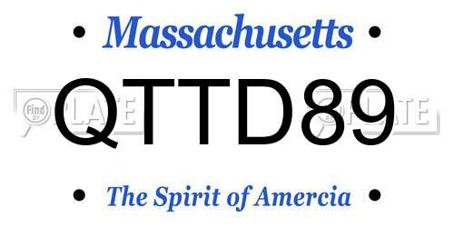QTTD89 Massachusetts License Plate