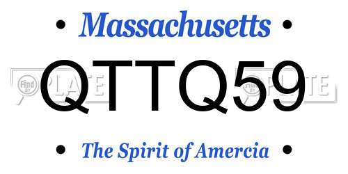 QTTQ59 Massachusetts License Plate