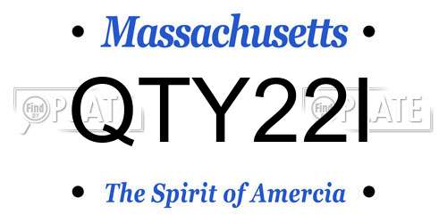QTY22I Massachusetts License Plate