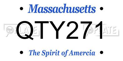 QTY271 Massachusetts License Plate