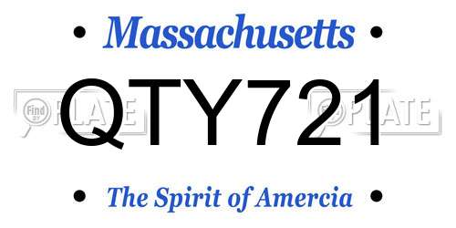 QTY721 Massachusetts License Plate