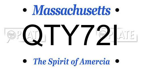QTY72I Massachusetts License Plate