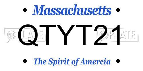 QTYT21 Massachusetts License Plate