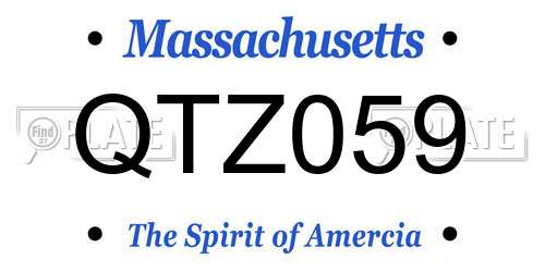 QTZ059 Massachusetts License Plate
